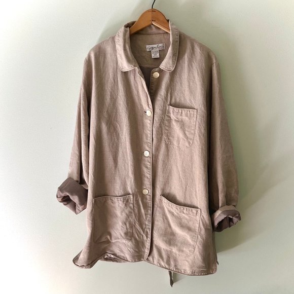 Vintage Jackets & Blazers - Vintage Linen Oversized Coat
